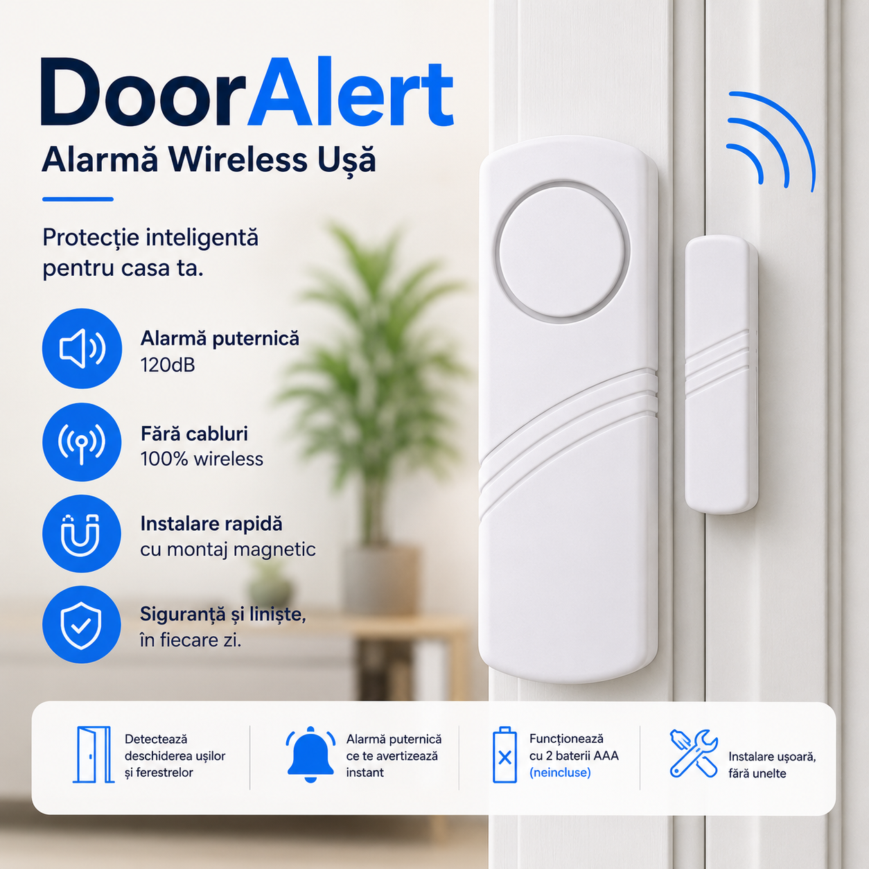 DoorAlert - Alarmă Wireless Ușă